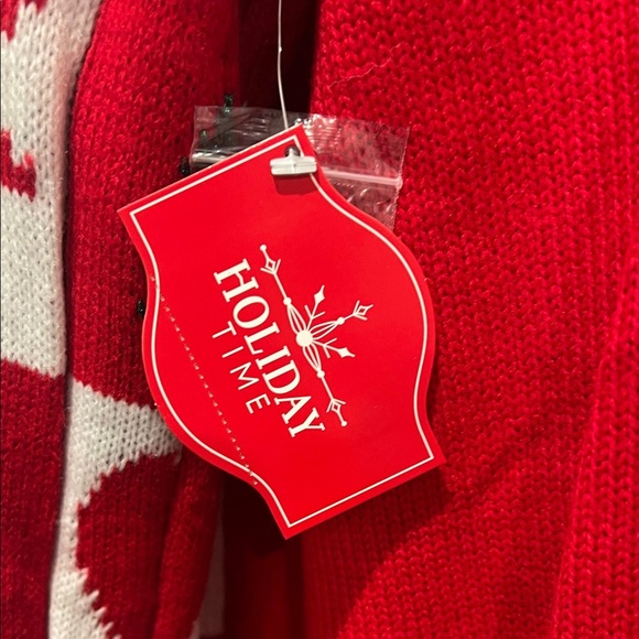 Holiday Time Red and Green Cardigan Sweater - Picture 4 of 5